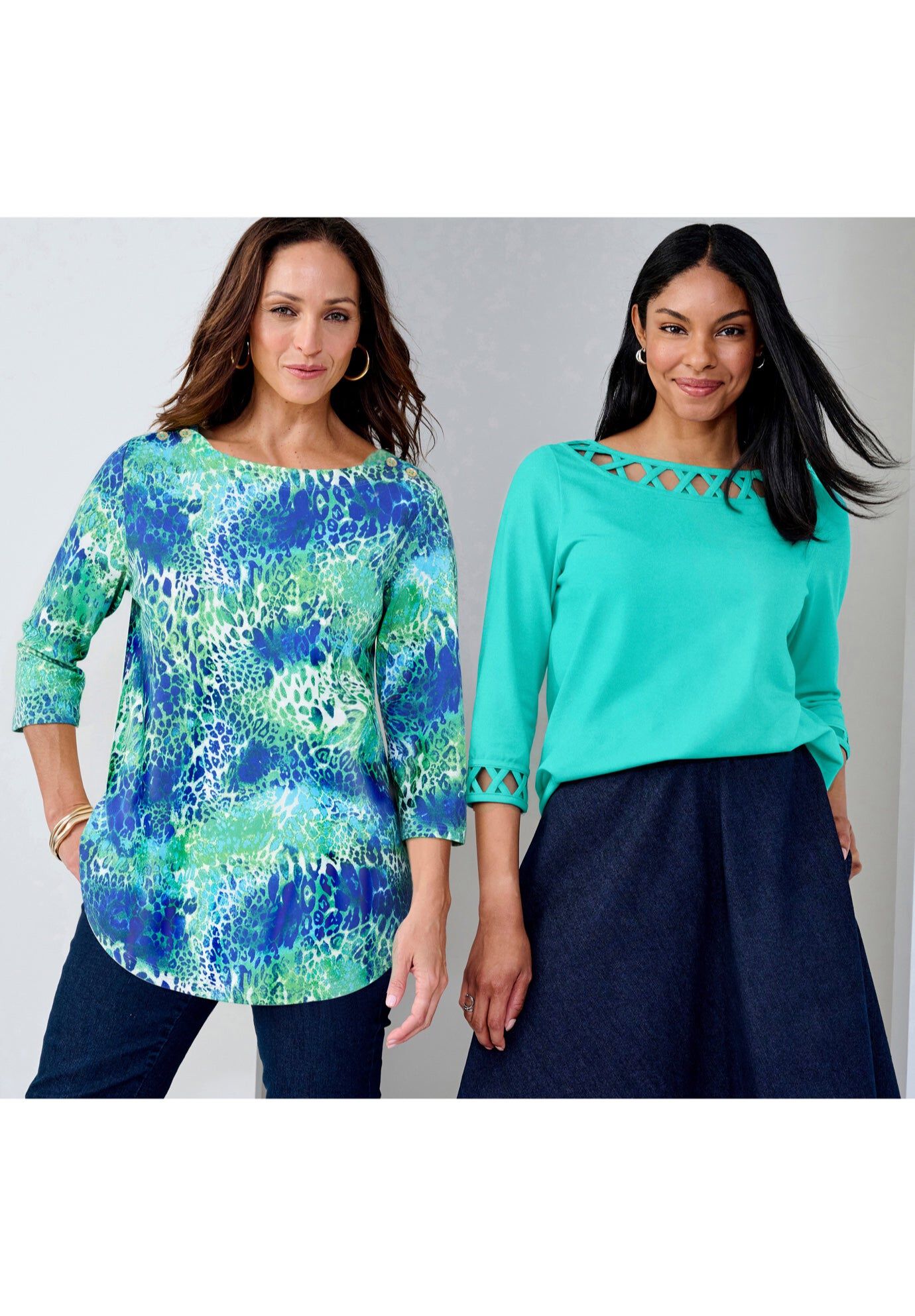 Stretch Cotton Boatneck Tunic