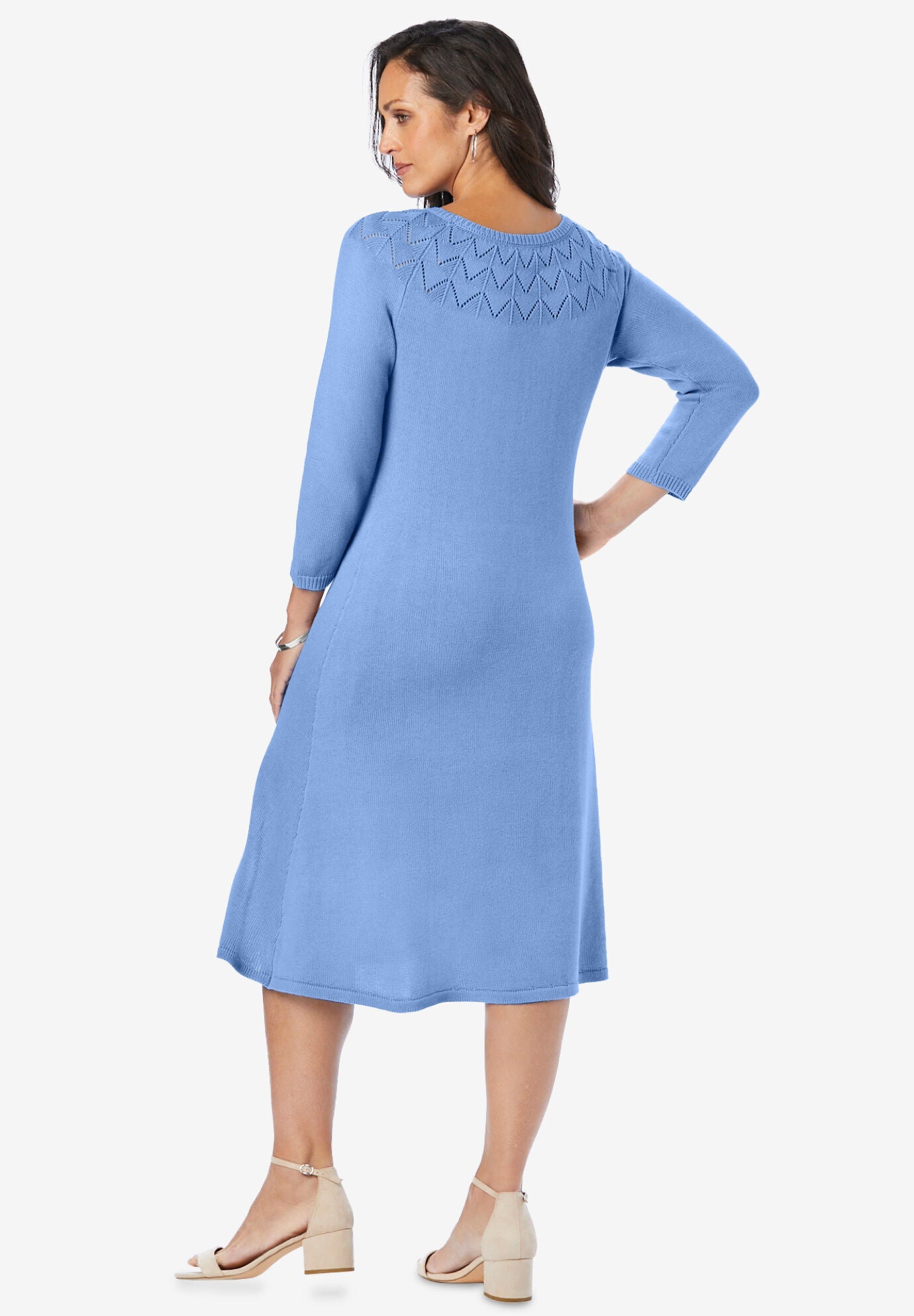 Pointelle Sweater Dress, , on-hover image number 1
