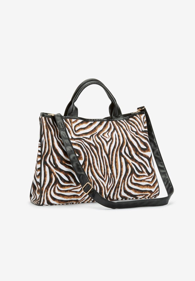 Zebra Canvas Tote Bag, WATERCOLOR ZEBRA, hi-res image number 0