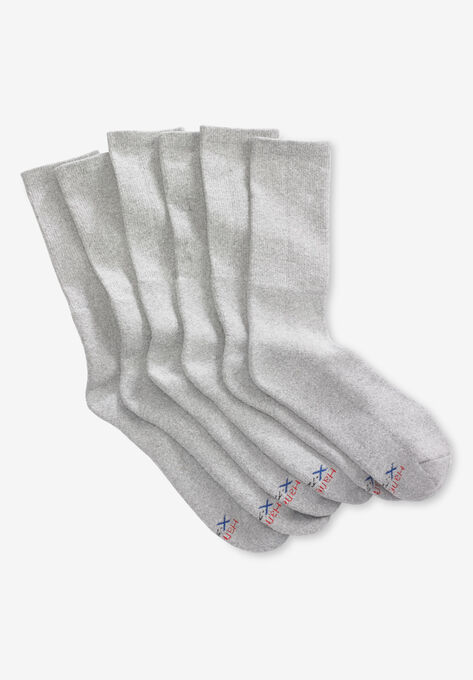 Hanes® X-Temp® Crew-Length Socks 6-Pack, HEATHER GREY, hi-res image number null