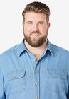 Boulder Creek® Short Sleeve Denim & Twill Shirt, , alternate image number null