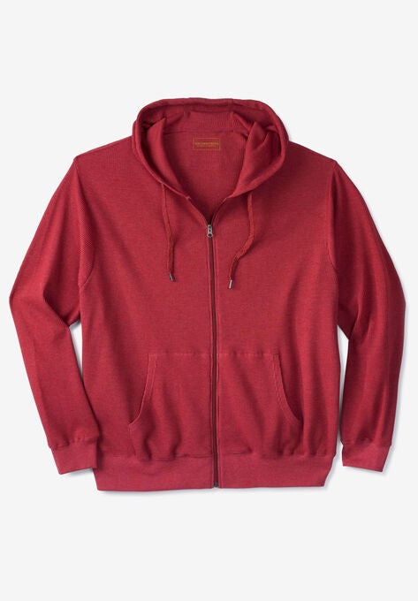 Boulder Creek™ Thermal Waffle Zip Hoodie, HEATHER BURGUNDY, hi-res image number null