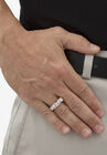 Men's Platinum over Silver Cubic Zirconia Wedding Band Ring, , alternate image number null