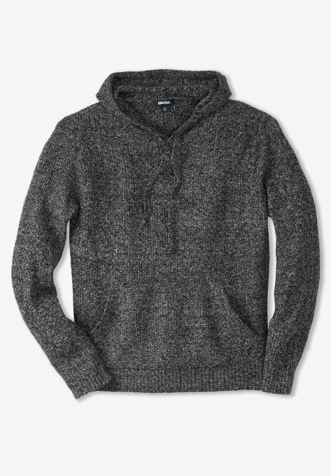 Shaker Knit Hoodie, BLACK MARL, hi-res image number null