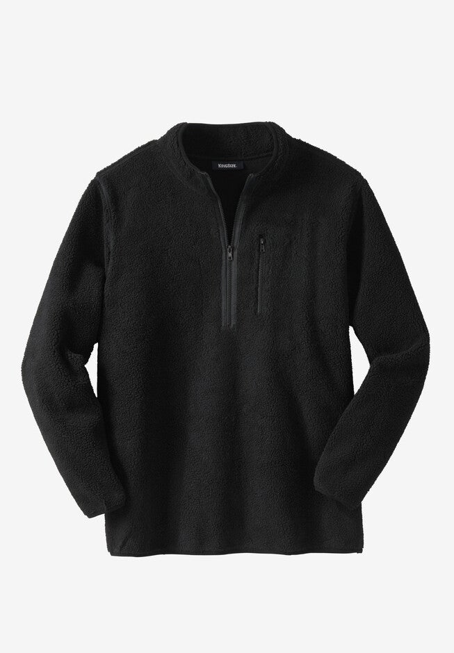 Zip-Front Sherpa Jacket, BLACK, hi-res image number 0