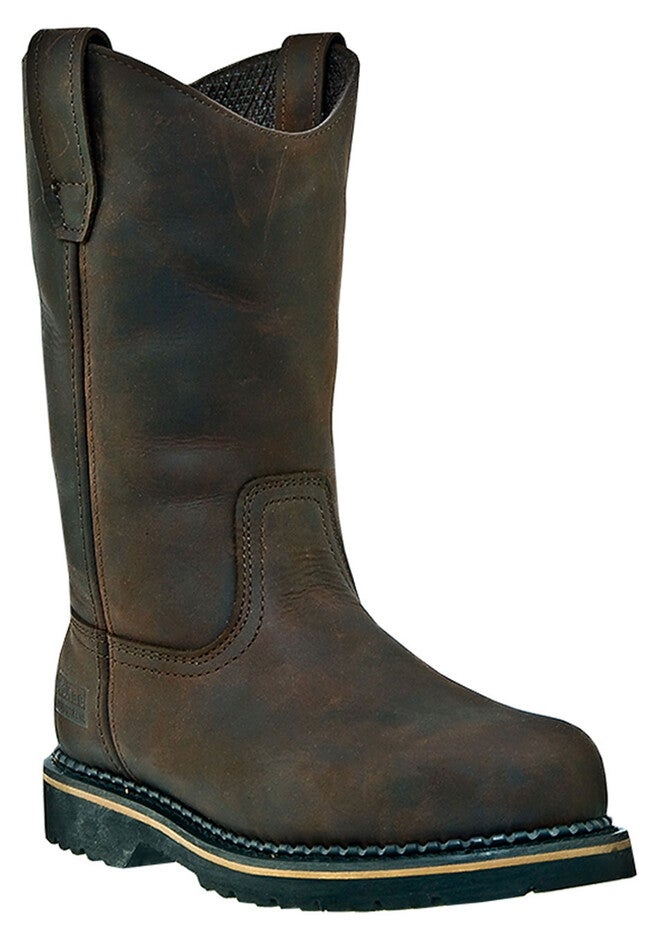 McRae 11 inches Steel Toe Wellington Boots, DARK BROWN, hi-res image number null