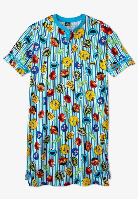 Licensed Novelty Nightshirt, SESAME STREET PINSTRIPE TOSS, hi-res image number null