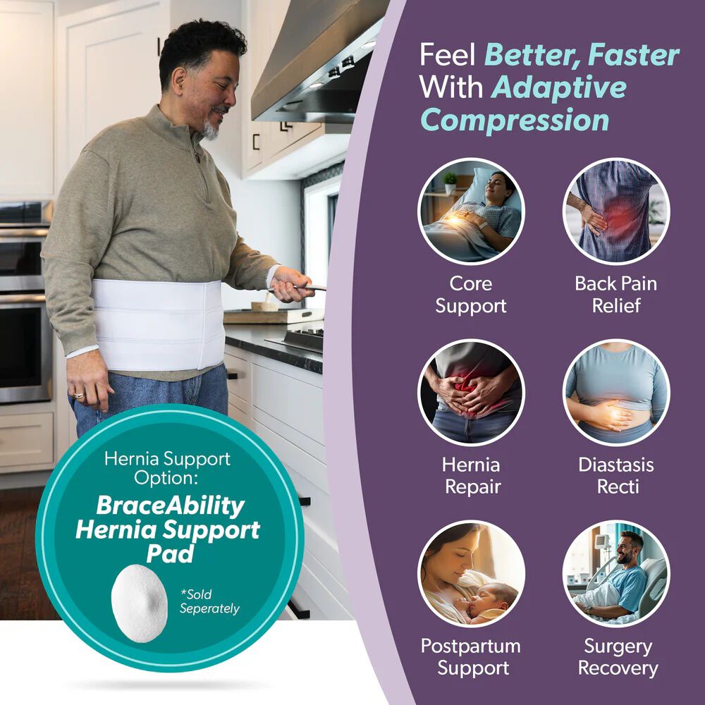 Bariatric Surgery Abdominal Binder 9 Inch, WHITE, alternate image number 6