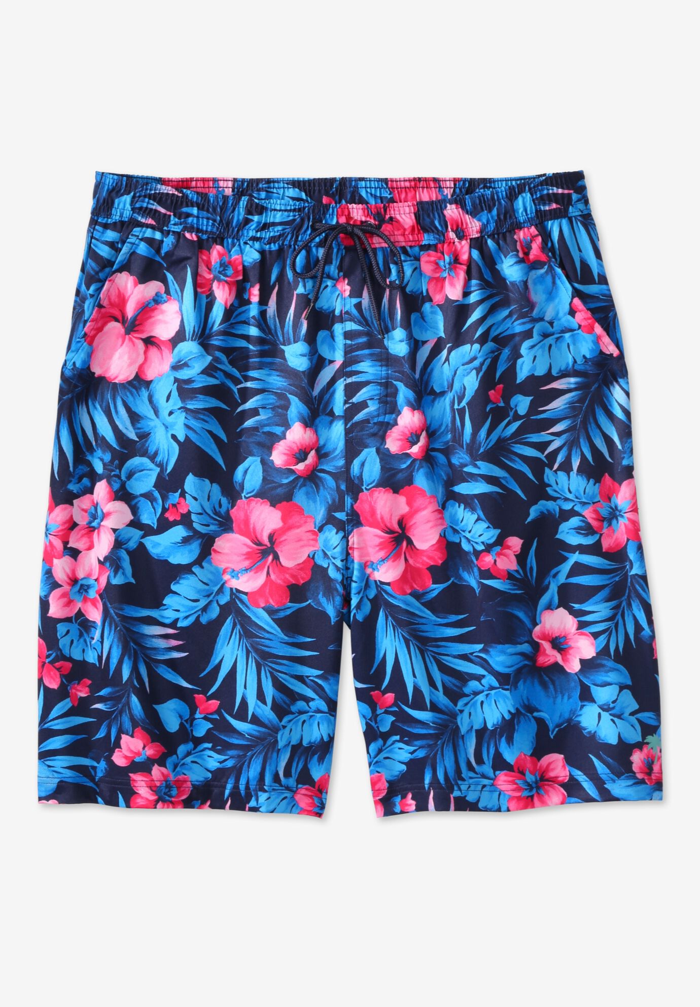 8 inches Swim Trunks with Super Stretch Liner, BLUE EXOTIC FLORAL, alternate image number 4