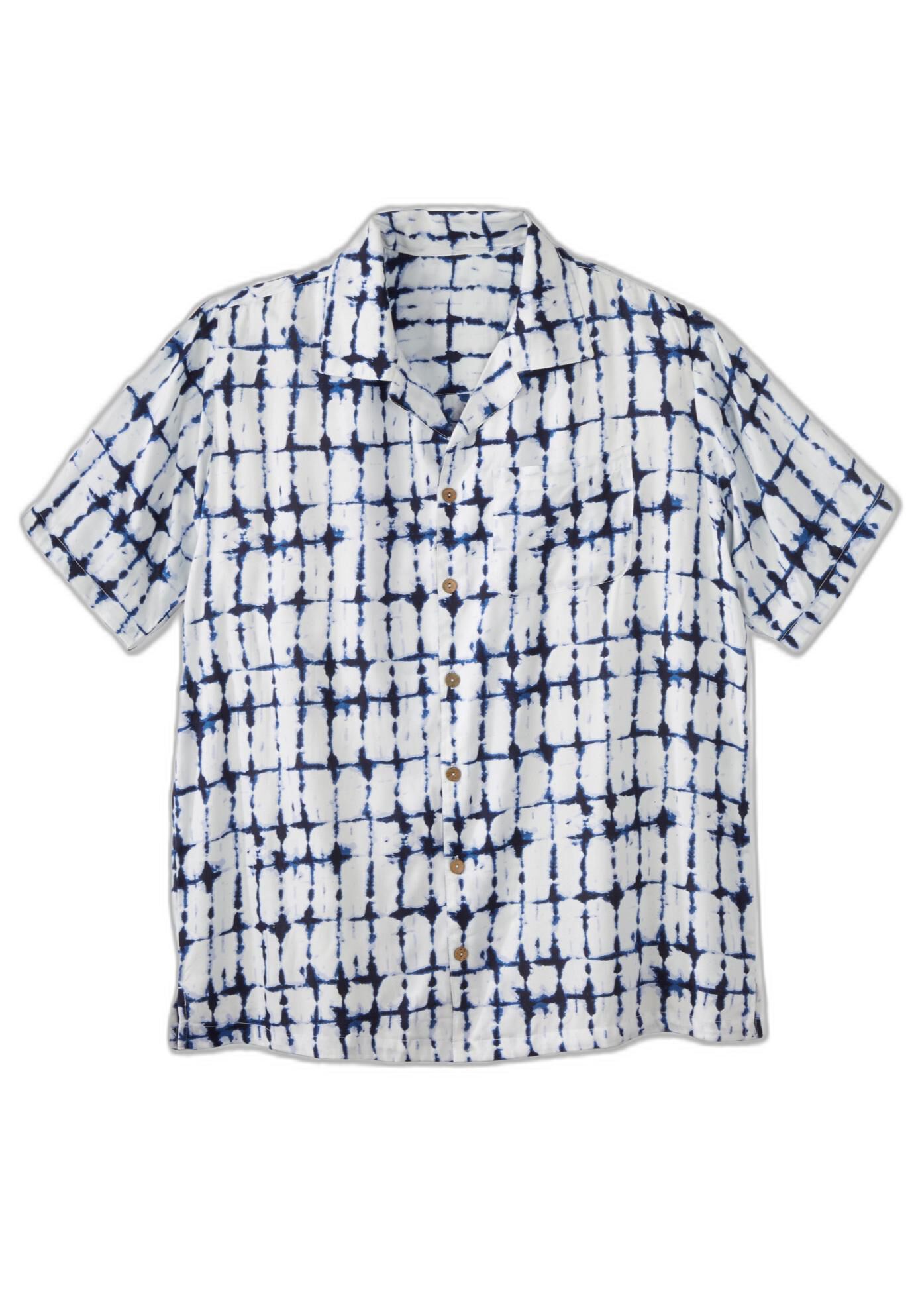 Printed Camp Shirt, BLUE STRIPE TIE DYE, alternate image number 4