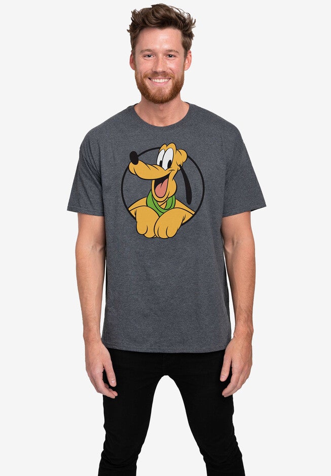 Men's Disney Pluto Short Sleeve T-Shirt Charcoal Gray, CHARCOAL GREY, hi-res image number null