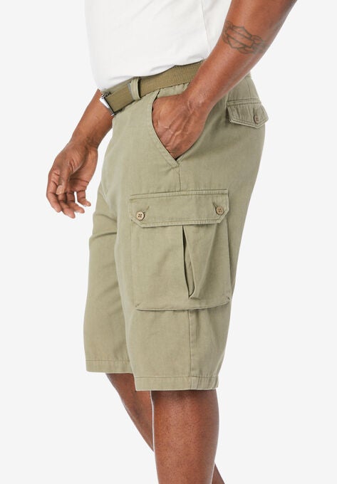 12" Side Elastic Cargo Short with Twill Belt, , alternate image number null