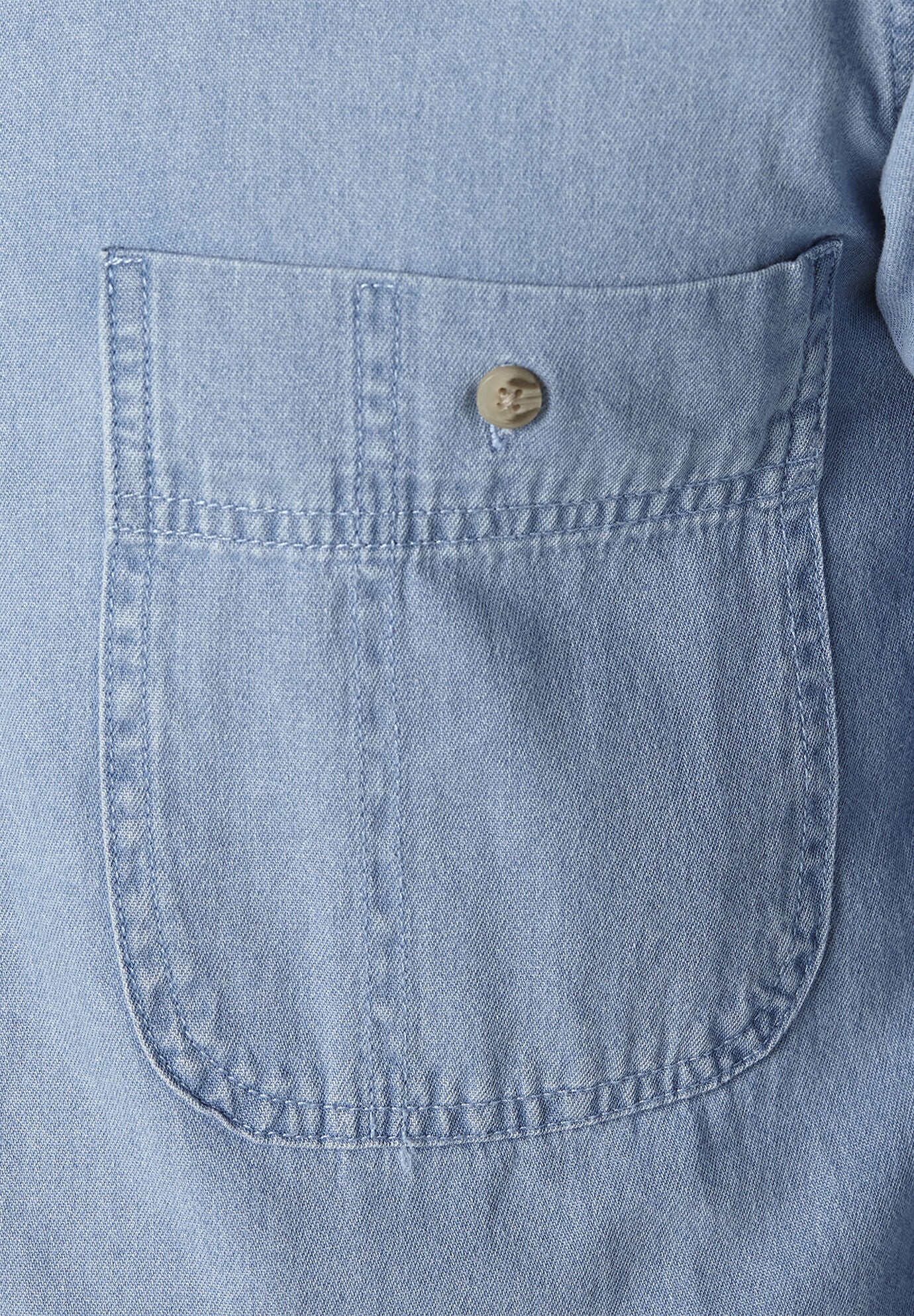 Wrangler Rugged Wear Basic Denim Shirt, STONEWASH, alternate image number 2