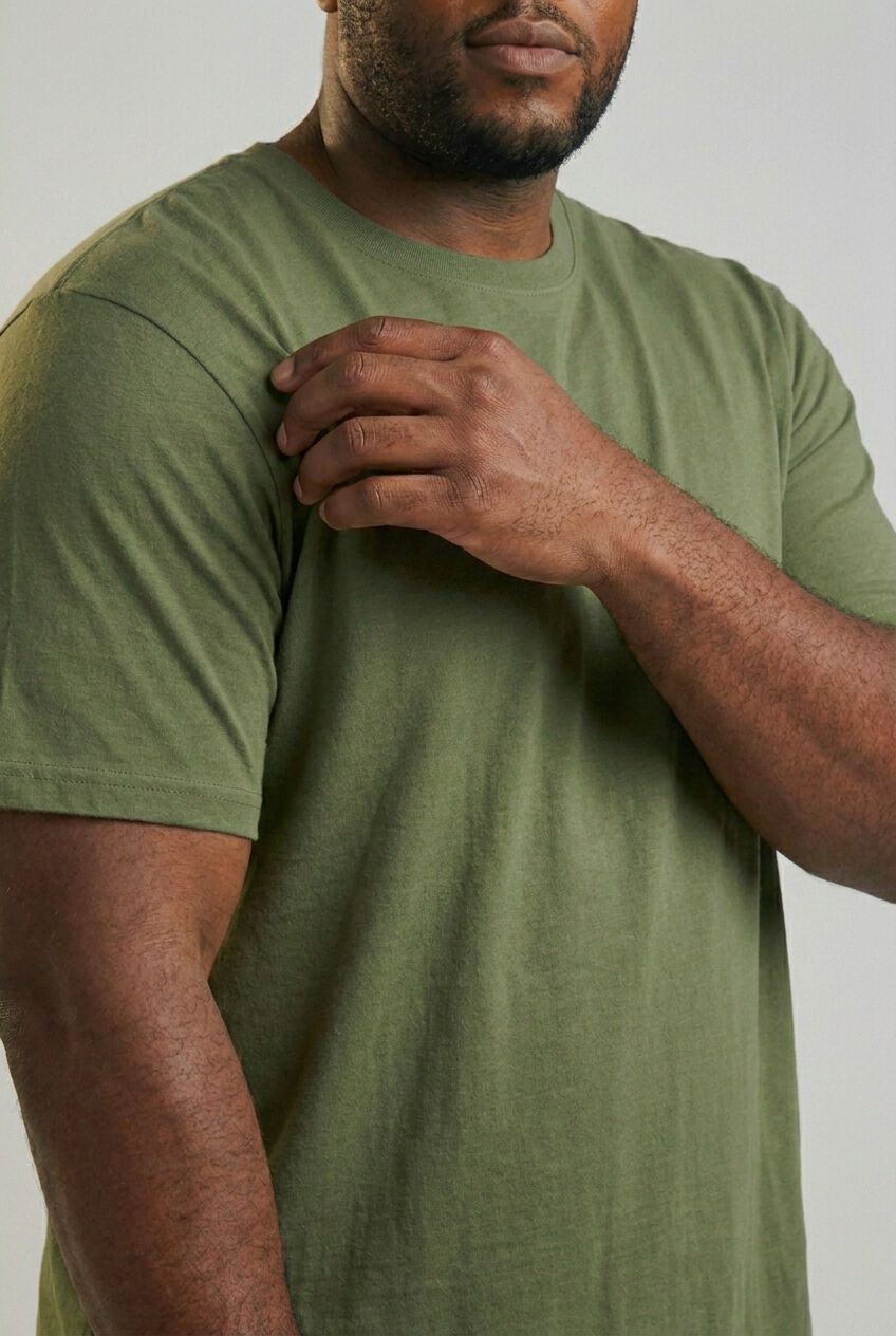 Heavyweight Jersey Crewneck T-Shirt, HEATHER MOSS, alternate image number 3