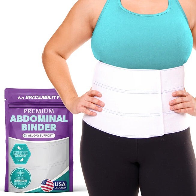 Bariatric Surgery Abdominal Binder 12 Inch, WHITE, hi-res image number 0