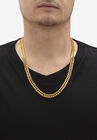 Men'S 2 Piece Curb-Link Gold Ion-Plated Stainless Steel Set (8Mm) 24" & 9" Lengths, , alternate image number null