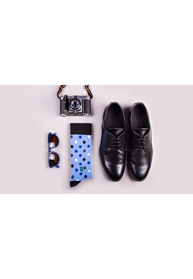 The Blue Danny (Blue Polka Dots) Socks, , alternate image number null