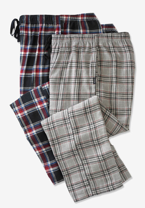 Hanes® Flannel Pajama Pants 2-Pack, NAVY GREY PLAID, hi-res image number null