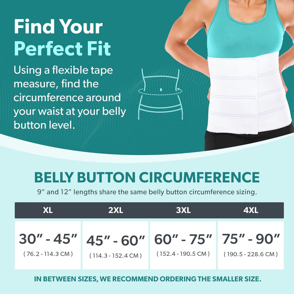 Bariatric Surgery Abdominal Binder 9 Inch, WHITE, alternate image number 1