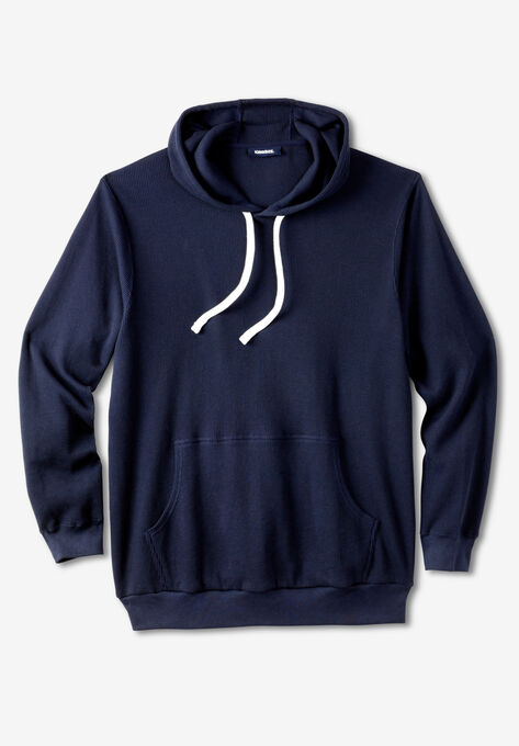 Waffle-Knit Thermal Hoodie, NAVY, hi-res image number null