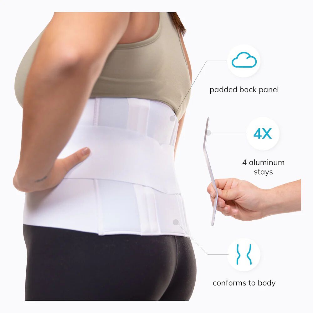Lower Back Pain Brace, WHITE, alternate image number 3