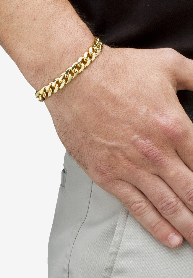Men'S Goldtone Curb Link Bracelet (10.5Mm), 9 Inches, , alternate image number null