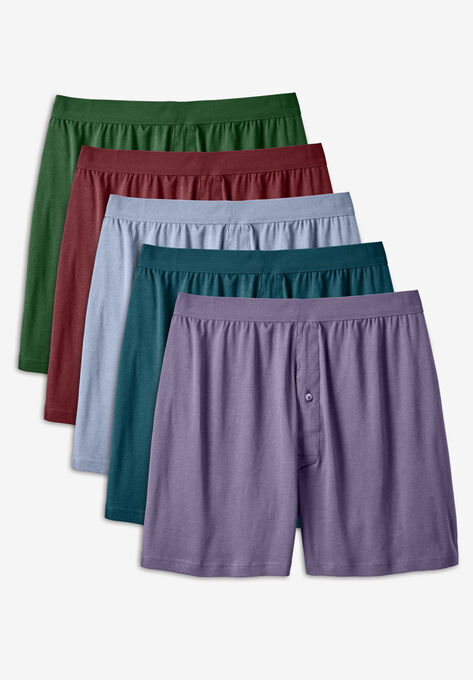 Cotton Boxers 5-Pack, ASSORTED COLORS, hi-res image number null