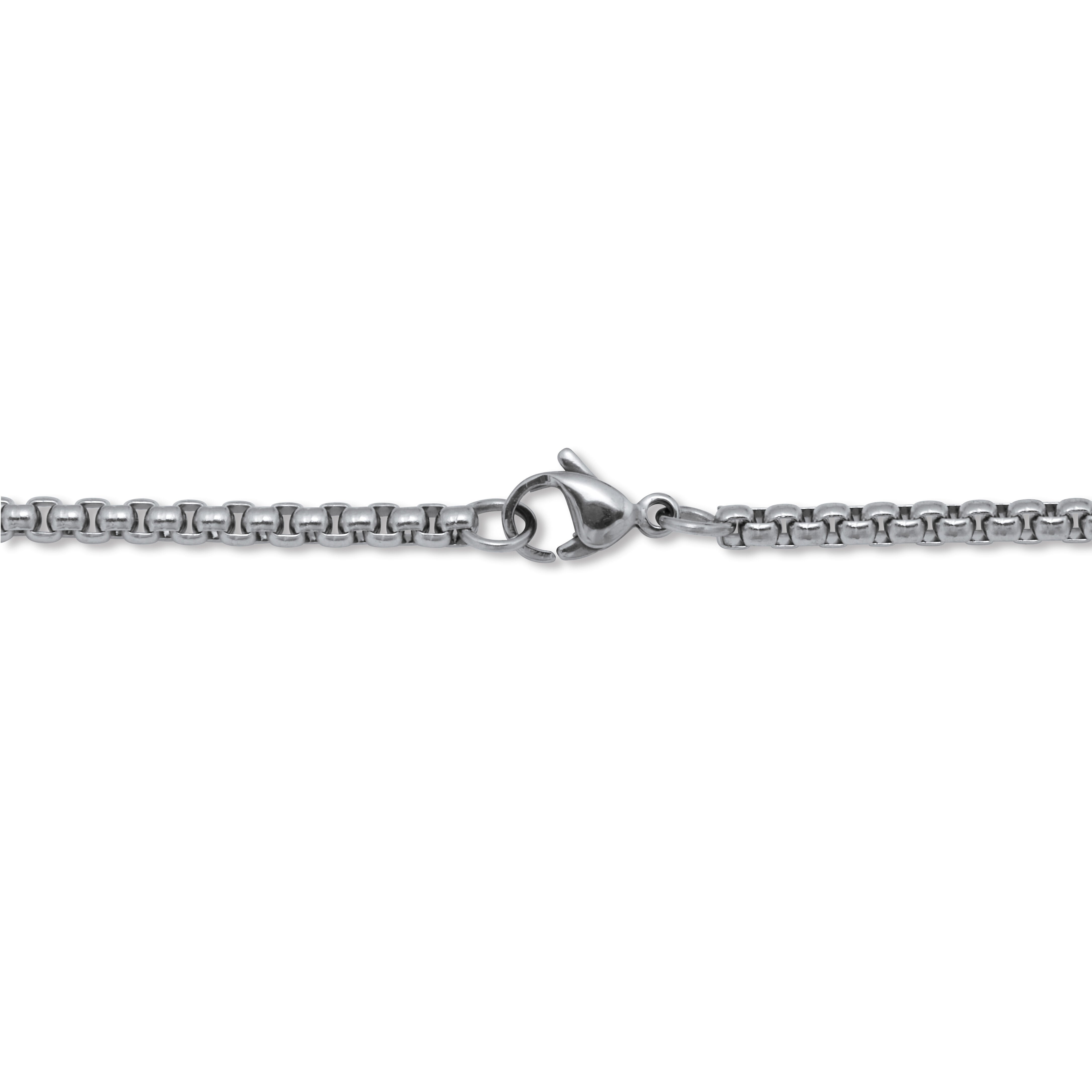 Men's Round Black Crystal Sterling Silver Dog Tag Pendant Necklace 24-inch, BLACK, on-hover image number 1