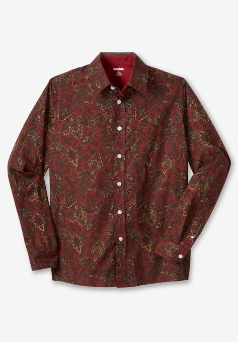 Poplin Button-Down Shirt, DEEP BURGUNDY PAISLEY, hi-res image number null