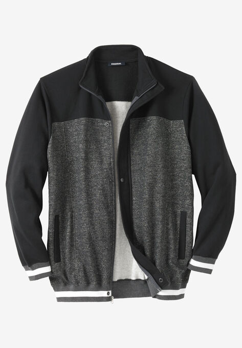 Coaches Collection Baseball-Inspired Jacket, HEATHER SLATE MARL, hi-res image number null
