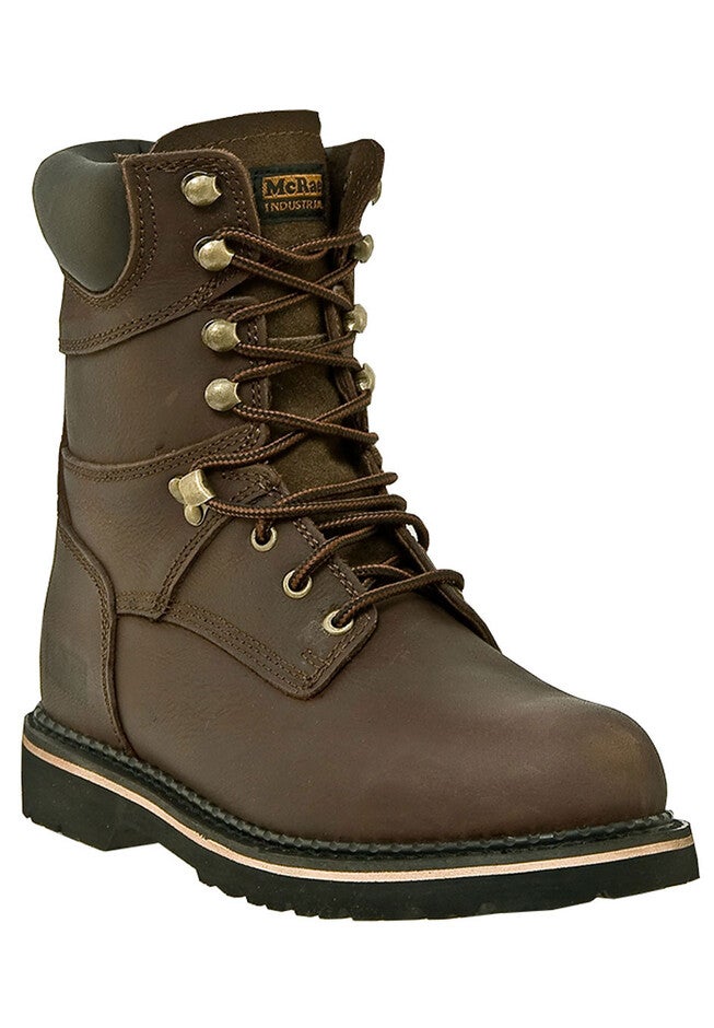 McRae 8 inches Steel Toe Lace Boots, DARK BROWN, hi-res image number null