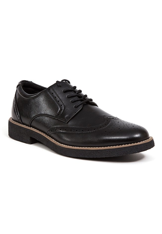 Deer Stags® Creston Comfort Wingtip Oxford Shoes with Memory Foam, BLACK, hi-res image number null
