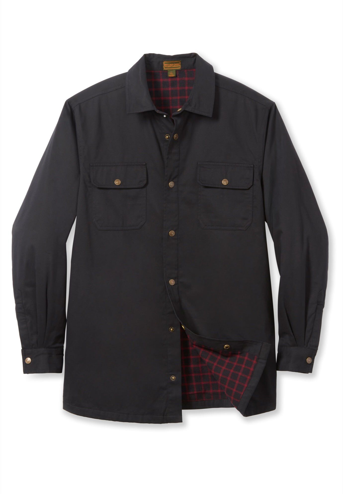 Flannel-Lined Twill Shirt Jacket