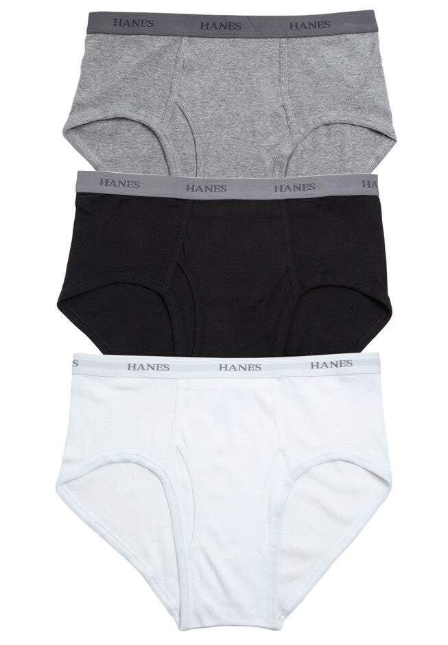 Hanes® Brief 3-Pack, BLACK WHITE GREY, hi-res image number 0