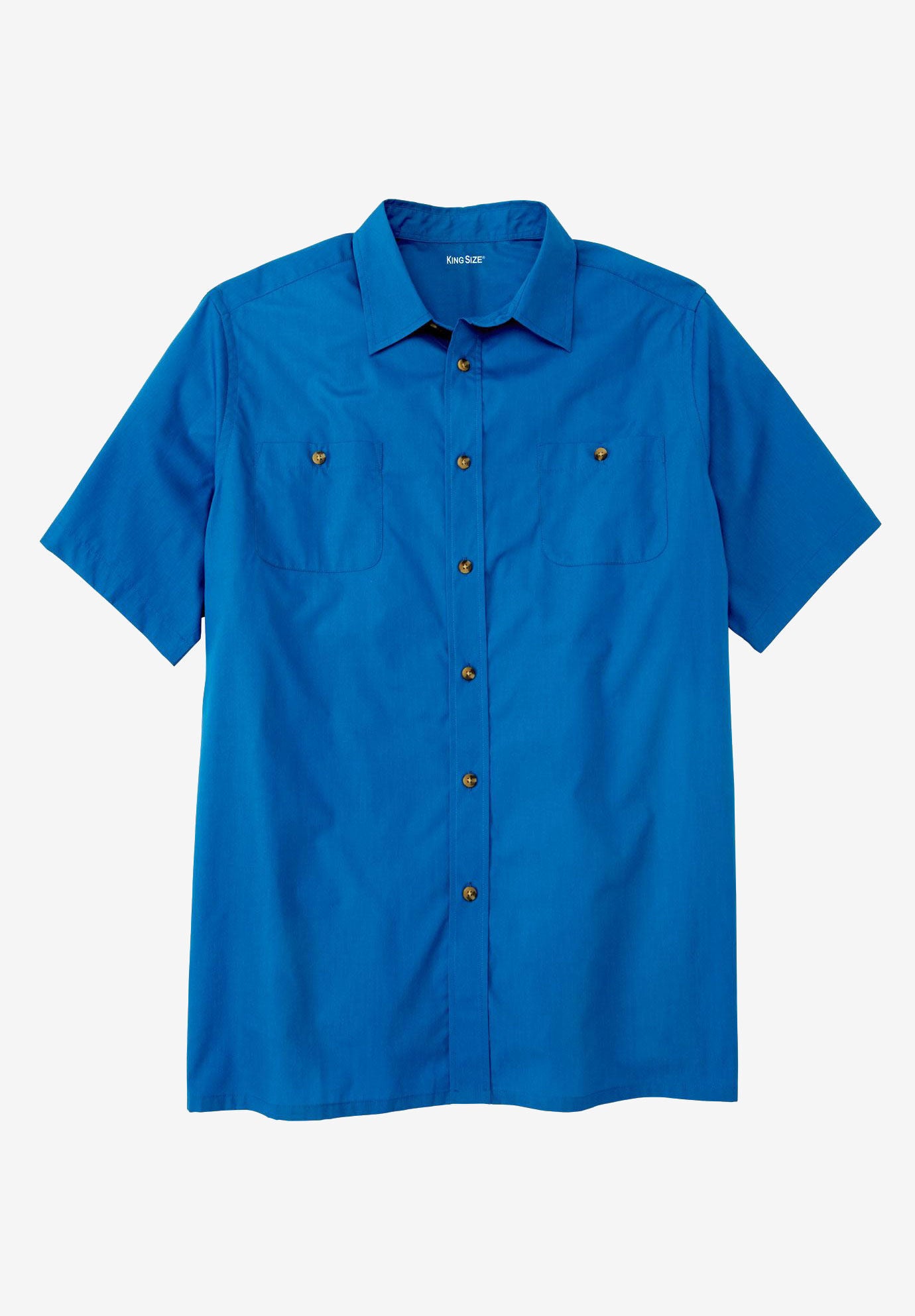 Solid Wrinkle-Resistant Short Sleeve Button Down, ROYAL BLUE, alternate image number 4