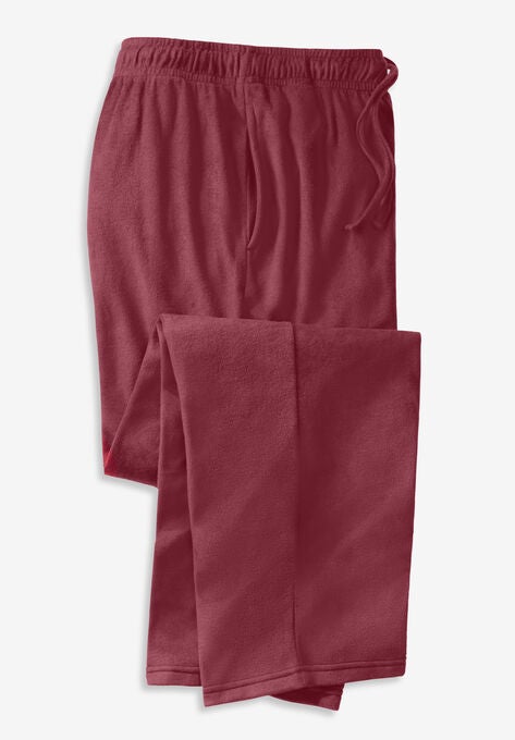 Solid Microfleece Pajama Pants, DEEP BURGUNDY, hi-res image number null