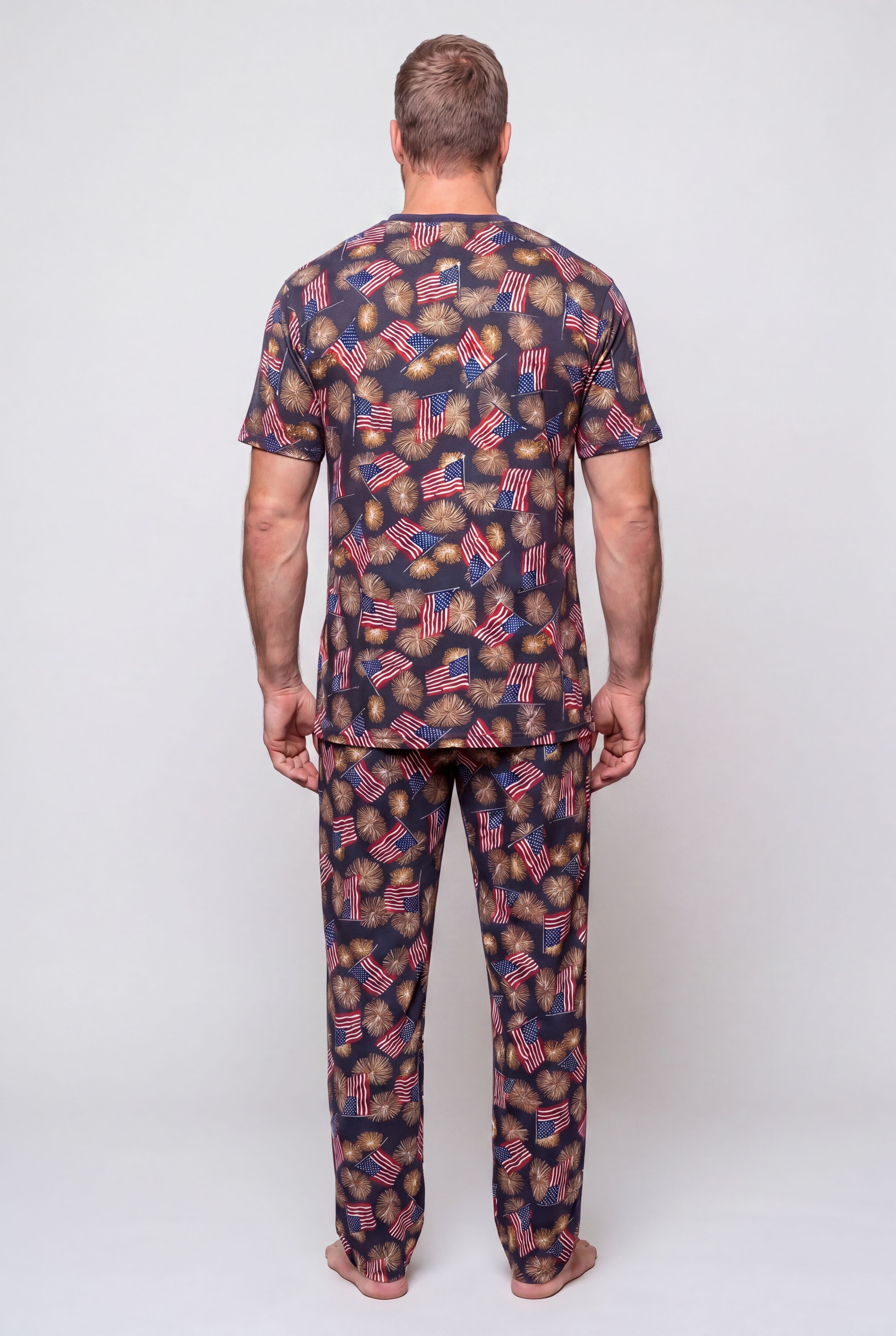 Lightweight Cotton Novelty PJ Set, FIREWORKS, alternate image number 2