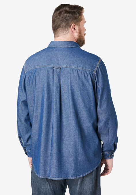 Boulder Creek® Long Sleeve Denim and Twill Shirt, , on-hover image number null
