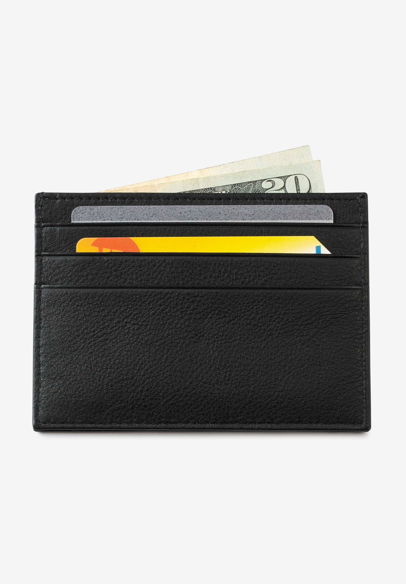 RFID Leather Card Holder, BLACK, hi-res image number 0