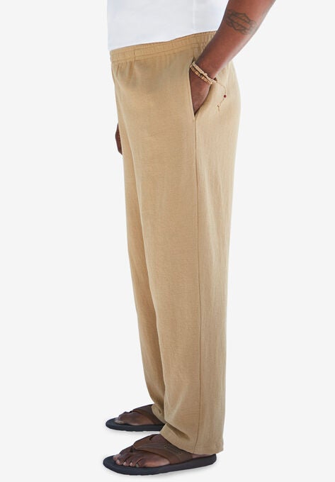 Elastic Waist Gauze Cotton Pants, , alternate image number null