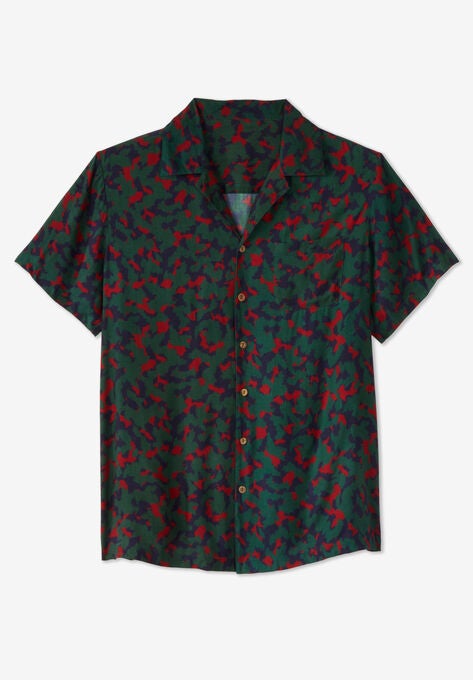 KS Island Printed Rayon Short-Sleeve Shirt, HUNTER MULTI, hi-res image number null