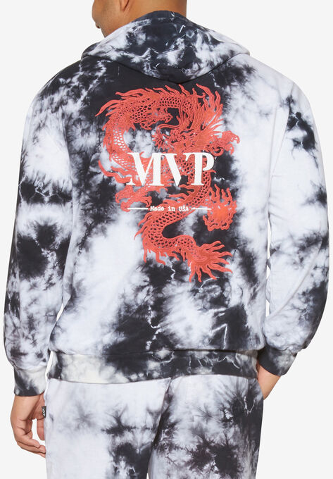 MVP Collections® Tie-Dye Hoodie, ONYX WHITE, hi-res image number null