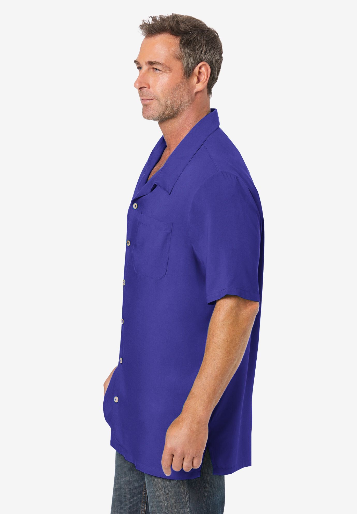 KS Island Solid Camp Shirt, PURPLE ISLAND, alternate image number 3