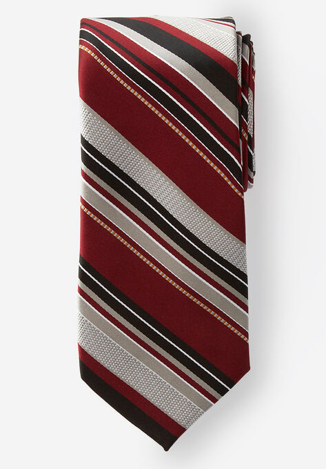 KS Signature Classic Stripe Tie, BURGUNDY STRIPE, hi-res image number null
