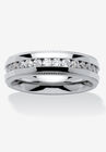 Stainless Steel Cubic Zirconia Channel Set Eternity Bridal Ring, STAINLESS STEEL, hi-res image number null