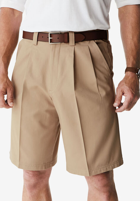 Wrinkle-Free Expandable Waist Pleat Front Shorts, , alternate image number null