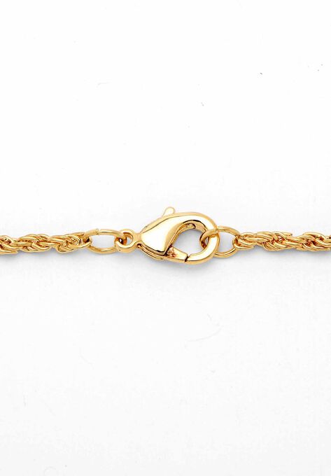 Gold Tone Wrapped Cross Pendant 24" Chain, , on-hover image number null