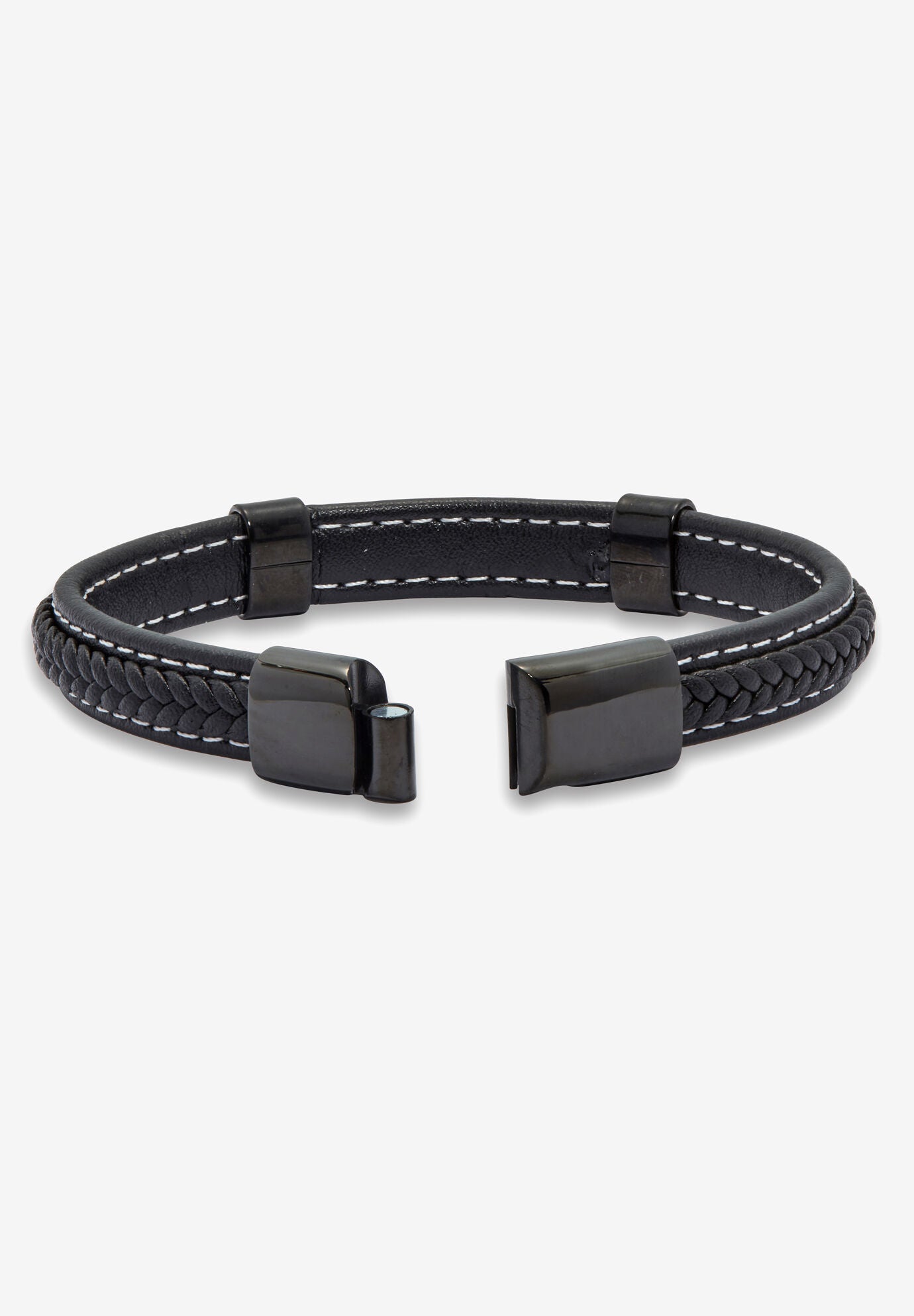 Men'S Natural Black Onyx Black Ruthenium-Plated Magnetic Bracelet 9-Inch, , on-hover image number 1