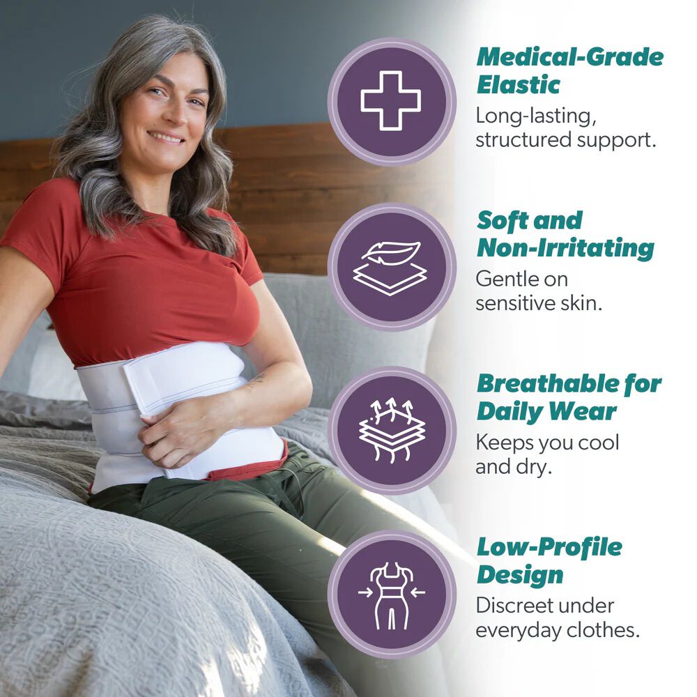 Bariatric Surgery Abdominal Binder 9 Inch, WHITE, alternate image number 3