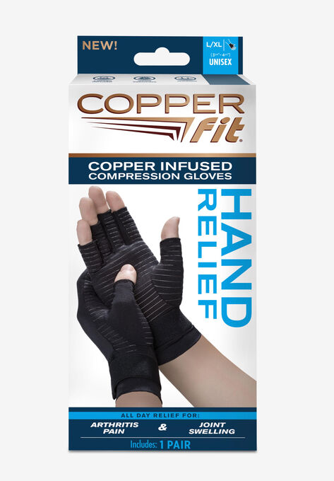 Copper Fit Compression Gloves, BLACK, hi-res image number null